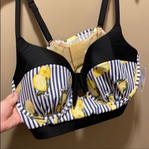Lemon Stripe Bathing Suit Top by Lane Bryant